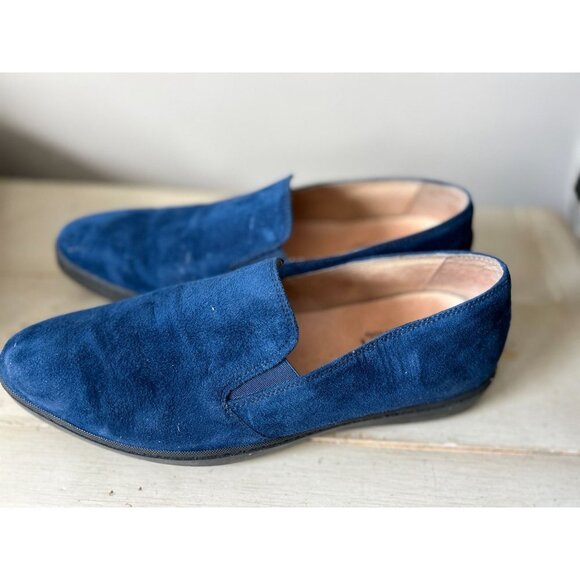 French Sole FS/NY Size 9 / US 8 Blue Suede Loafers Slip-ons - Picture 2 of 8